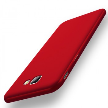 Пластиковый непрозрачный матовый чехол с улучшенной защитой элементов корпуса для Samsung Galaxy J5 Prime  Красный
