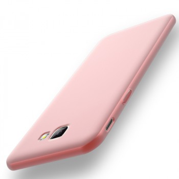 Пластиковый непрозрачный матовый чехол с улучшенной защитой элементов корпуса для Samsung Galaxy J5 Prime  Розовый