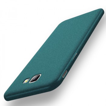 Пластиковый непрозрачный матовый чехол с повышенной шероховатостью для Samsung Galaxy J5 Prime  Зеленый