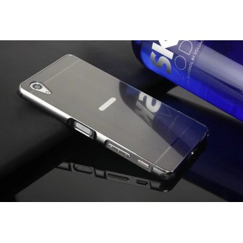 Двухкомпонентный чехол c металлическим бампером с поликарбонатной накладкой и текстурным покрытием Металл для Sony Xperia X Performance Черный