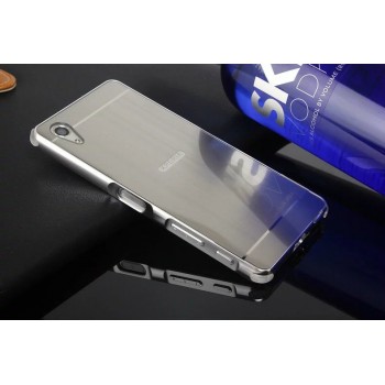 Двухкомпонентный чехол c металлическим бампером с поликарбонатной накладкой и текстурным покрытием Металл для Sony Xperia X Performance Белый