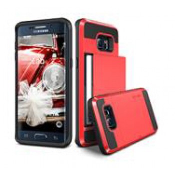 Двухкомпонентный силиконовый матовый непрозрачный чехол с поликарбонатными бампером и крышкой для Samsung Galaxy Note 5 Красный