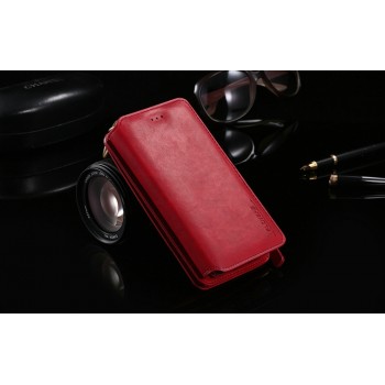 Винтажный кожаный чехол портмоне подставка для Samsung Galaxy Note 5 Красный