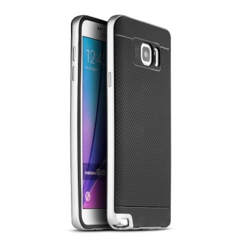 Двухкомпонентный силиконовый матовый непрозрачный чехол с поликарбонатным бампером для Samsung Galaxy Note 5 