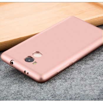 Силиконовый матовый непрозрачный чехол для Xiaomi RedMi 4 Pro Розовый