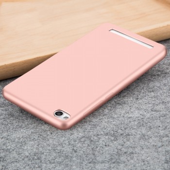 Силиконовый матовый непрозрачный чехол для Xiaomi RedMi 4A Розовый