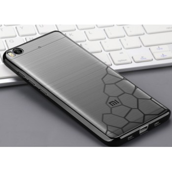 Силиконовый матовый полупрозрачный чехол с текстурным покрытием Узоры для Xiaomi Mi5S  Серый