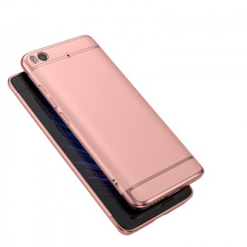 Пластиковый непрозрачный матовый металлик чехол с улучшенной защитой элементов корпуса для Xiaomi Mi5S  Розовый