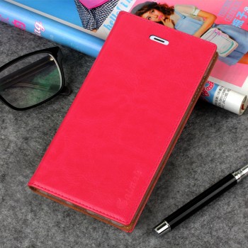 Вощеный чехол горизонтальная книжка подставка на силиконовой основе с отсеком для карт для Xiaomi Mi5S Plus Розовый