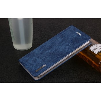 Винтажный чехол горизонтальная книжка подставка с отсеком для карт на присосках для Xiaomi Mi5S Plus Синий