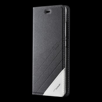 Чехол горизонтальная книжка подставка текстура Линии на силиконовой основе для Xiaomi Mi5S Plus Черный