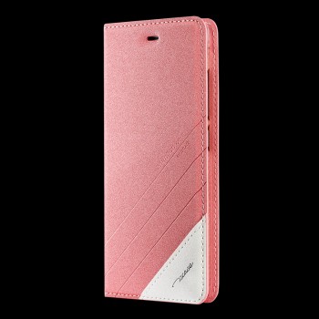 Чехол горизонтальная книжка подставка текстура Линии на силиконовой основе для Xiaomi Mi5S Plus Розовый