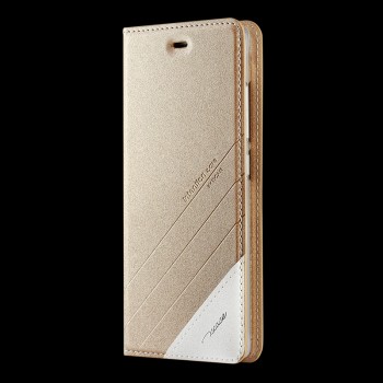 Чехол горизонтальная книжка подставка текстура Линии на силиконовой основе для Xiaomi Mi5S Plus Бежевый