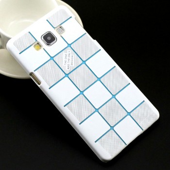 Пластиковый матовый дизайнерский чехол текстура кубы для Samsung Galaxy A7 Белый