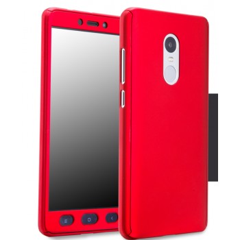 Пластиковый непрозрачный матовый чехол с улучшенной защитой элементов корпуса и экрана для Xiaomi RedMi Note 4 Красный