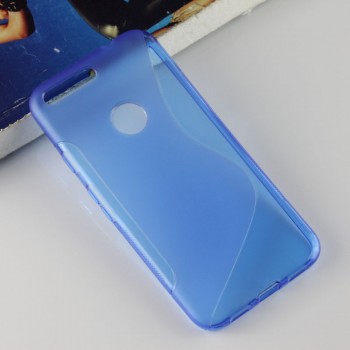 Силиконовый матовый полупрозрачный чехол с дизайнерской текстурой S для Google Pixel XL  Синий