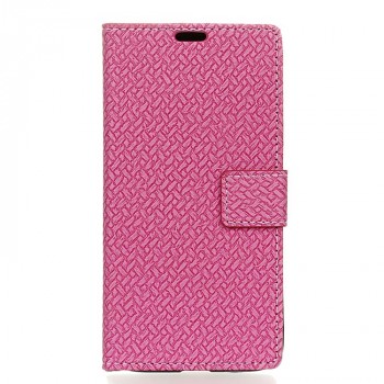 Чехол портмоне подставка на силиконовой основе текстура Кирпичи на магнитной защелке для Meizu U20 Розовый