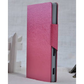 Чехол горизонтальная книжка подставка текстура Золото на пластиковой основе с отсеком для карт на магнитной защелке дляSony Xperia M2 dual Розовый