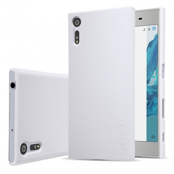 Пластиковый непрозрачный матовый нескользящий премиум чехол для Sony Xperia XZ/XZs Белый