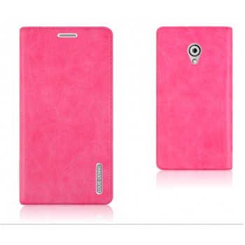 Винтажный чехол горизонтальная книжка подставка на пластиковой основе на присосках для HTC Desire 620  Розовый