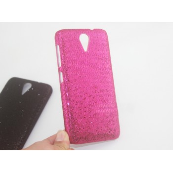 Пластиковый непрозрачный чехол текстура Стразы для HTC Desire 620  Пурпурный