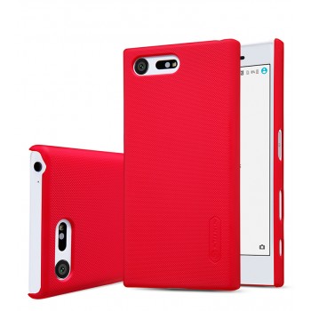 Пластиковый непрозрачный матовый чехол с повышенной шероховатостью для Sony Xperia X Compact Красный