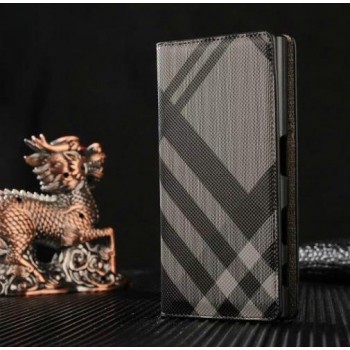 Чехол горизонтальная книжка текстура Линии на пластиковой основе с отсеком для карт для Sony Xperia X Compact  Серый