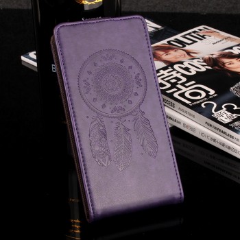 Глянцевый водоотталкивающий чехол вертикальная книжка текстура Ловец снов на силиконовой основе с отсеком для карт на магнитной защелке для Meizu U20 Фиолетовый