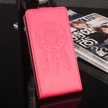 Глянцевый водоотталкивающий чехол вертикальная книжка текстура Ловец снов на силиконовой основе с отсеком для карт на магнитной защелке для Meizu U20 Розовый