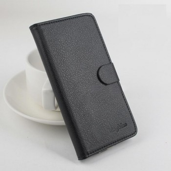 Чехол горизонтальная книжка подставка на пластиковой основе с отсеком для карт на магнитной защелке для Sony Xperia M2 dual  Черный