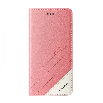 Чехол горизонтальная книжка подставка текстура Линии на силиконовой основе для Xiaomi RedMi 4  Розовый