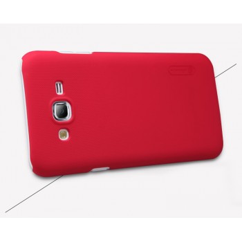 Пластиковый непрозрачный матовый премиум чехол с повышенной шероховатостью для Samsung Galaxy J2 Prime  Красный