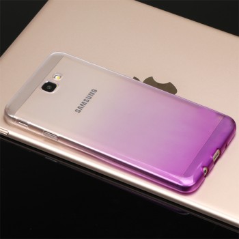 Силиконовый глянцевый полупрозрачный градиентный чехол для Samsung Galaxy J5 Prime  Фиолетовый