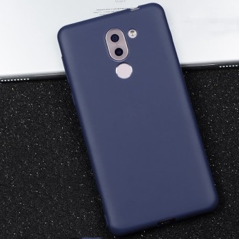 Силиконовый матовый непрозрачный чехол для Huawei Honor 6X Синий