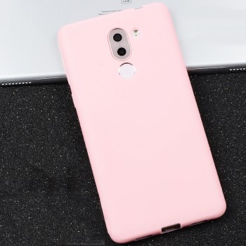 Силиконовый матовый непрозрачный чехол для Huawei Honor 6X Розовый