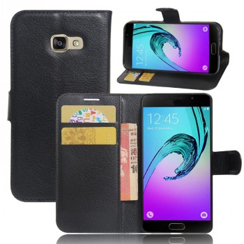 Чехол портмоне подставка для Samsung Galaxy A3 (2017) с магнитной защелкой и отделениями для карт