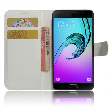 Чехол портмоне подставка для Samsung Galaxy A3 (2017) с магнитной защелкой и отделениями для карт Белый