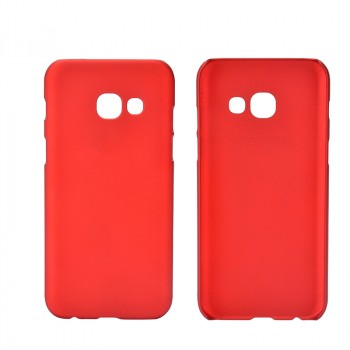 Пластиковый непрозрачный матовый чехол для Samsung Galaxy A3 (2017) Красный
