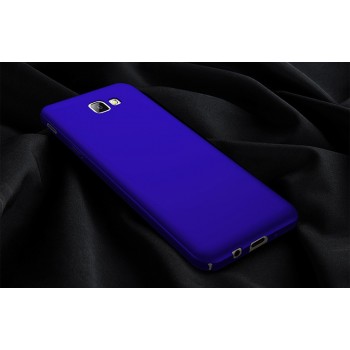 Пластиковый непрозрачный матовый чехол с улучшенной защитой элементов корпуса для Samsung Galaxy A3 (2017)  Синий