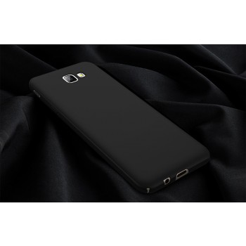 Пластиковый непрозрачный матовый чехол с улучшенной защитой элементов корпуса для Samsung Galaxy A3 (2017)  Черный