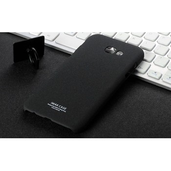 Пластиковый непрозрачный матовый чехол с повышенной шероховатостью для Samsung Galaxy A5 (2017)  Черный