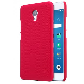 Пластиковый непрозрачный матовый нескользящий премиум чехол для Meizu M5 Note  Красный