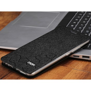 Чехол горизонтальная книжка подставка текстура Соты на силиконовой основе для Meizu M5 Note  Черный