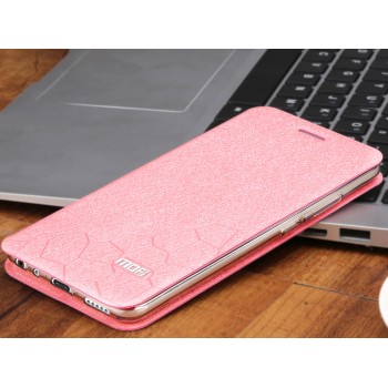 Чехол горизонтальная книжка подставка текстура Соты на силиконовой основе для Meizu M5 Note  Розовый