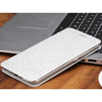 Чехол горизонтальная книжка подставка текстура Соты на силиконовой основе для Meizu M5 Note  Белый