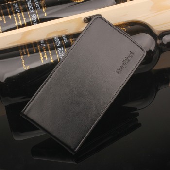 Глянцевый водоотталкивающий чехол вертикальная книжка на силиконовой основе на магнитной защелке для Meizu M5 Черный