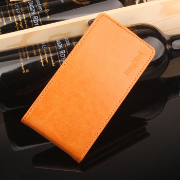 Глянцевый водоотталкивающий чехол вертикальная книжка на силиконовой основе на магнитной защелке для Meizu M5 Оранжевый