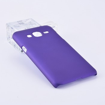 Пластиковый непрозрачный матовый чехол для Samsung Galaxy J3 (2016) Фиолетовый