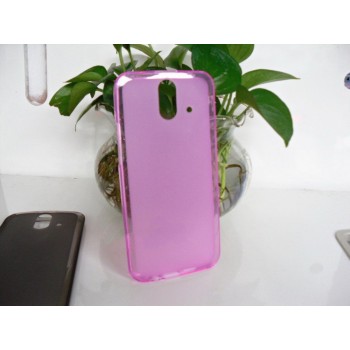 Силиконовый матовый полупрозрачный чехол для HTC One E8 Розовый