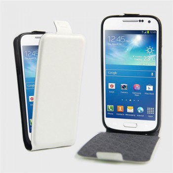 Чехол вертикальная книжка на силиконовой основе на магнитной защелке для Samsung Galaxy S4 Mini Белый